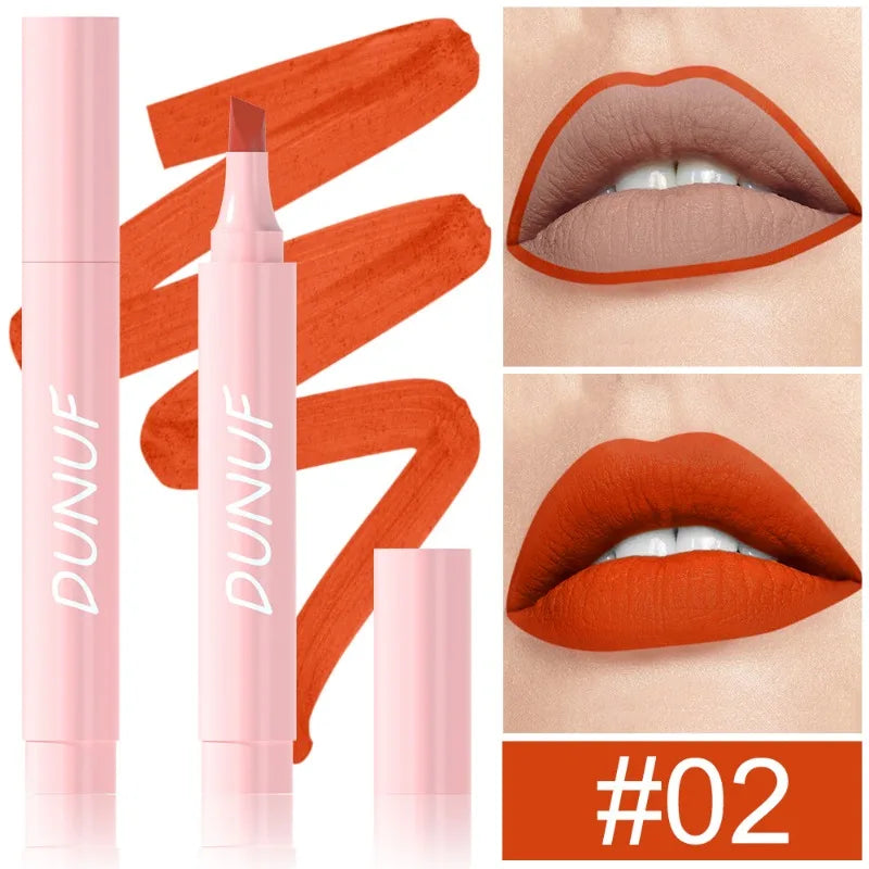 5 Color Long Lasting Lip Liner Lipstick Pencil Waterproof Velvet Matte Lipsticks Sexy Red Lip Contour Pencil 2in1 Lip Marker Pen