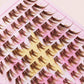 80 Clusters of Brown Natural Fox-Style Cat Eye False Eyelashes Makeup Tools, Natural Segmented Eyelash Bundles Makeup Tools