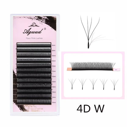 AGUUD 2D Y Lashes Extension Premade Voume Fans Faux Mink Eyelashes Premium Mesh Net Cross Lash Single Tips 2D Y Shaped Eyelashes