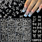 120pcs/box 3D Gold Bow Butterfly Nail Metal Charms Shiny Cute Bowtie/Diamond Star Nail Jewelry 120 Luxury Nail Art Supplies #RE4