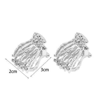 Fashionable Halloween Skeleton Hand Shark Clip Dark Gothic Punk Metal Ghost Claw Clip Exaggerated Ponytail Hair Accessories