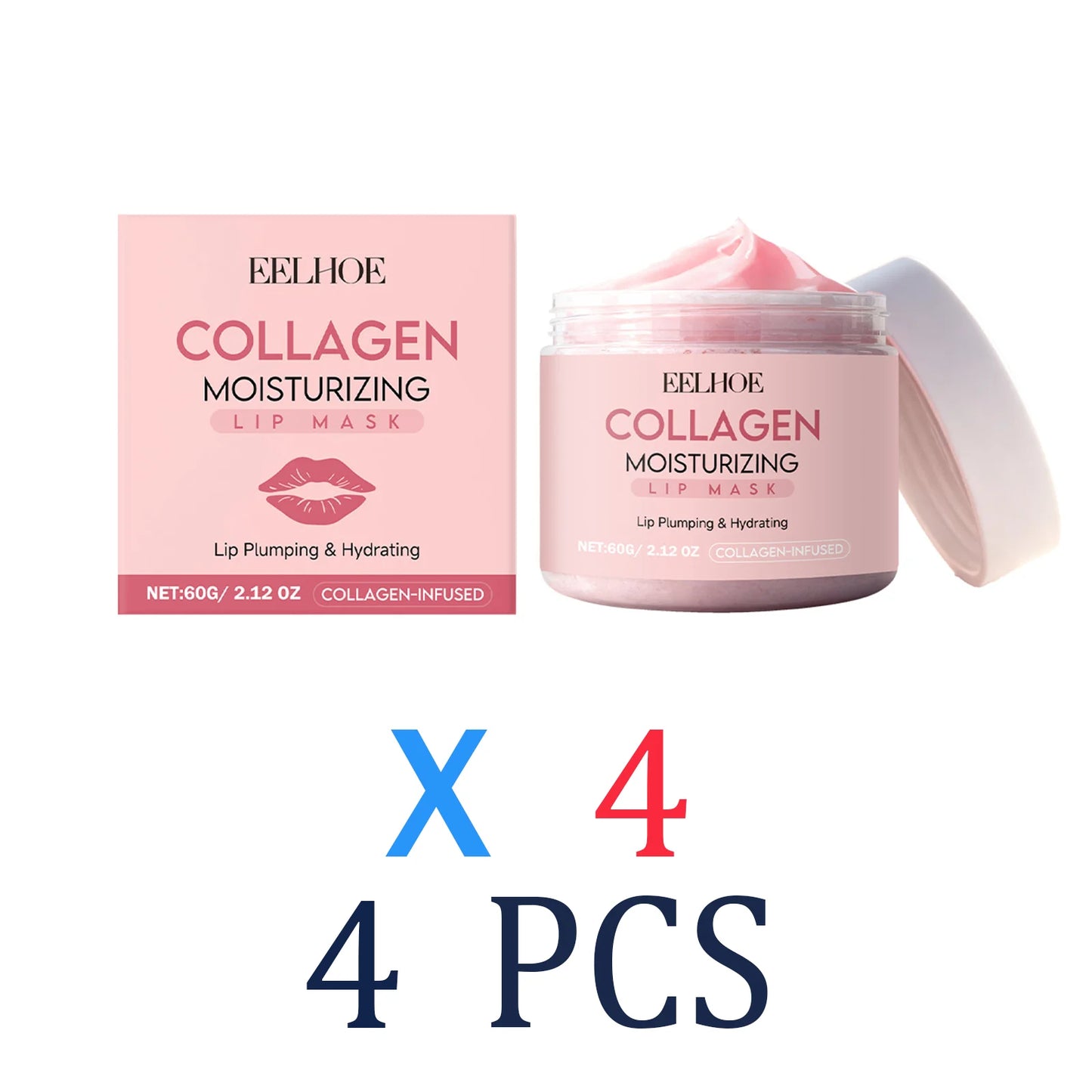 Collagen Lip Mask 60g Overnight Lip Treatment for Dry Chapped Lips Hydrating Lip Care Lip Balm Moisturizing Barrier Protection