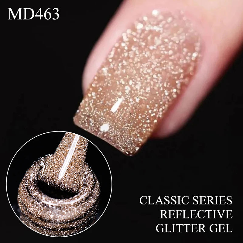 5-Color Glitter Gel Nail Polish Ultra Shiny, Sparkling, and Glowing Effect, Durable, Perfect for Salon & Nail Art, DIY Manicure