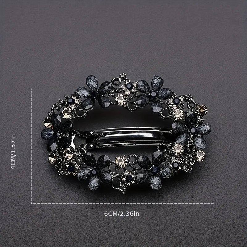 1Pc Retro Carved Rhinestone Hair Clip with Elegant Luxurious Design,retro Exquisite Design,highquality Texture,stable Grip