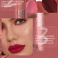 Matte Lip Gloss Lip Liner Set, 2pcs Waterproof Non-sticky Long-Lasting Lipstick, Nude Deep Red Mauve, Y2K Makeup Christmas Gift