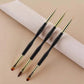 3 pieces of double headed nail art painting pens with extremely fine carving, wire drawing, hook and loop brush, nail art