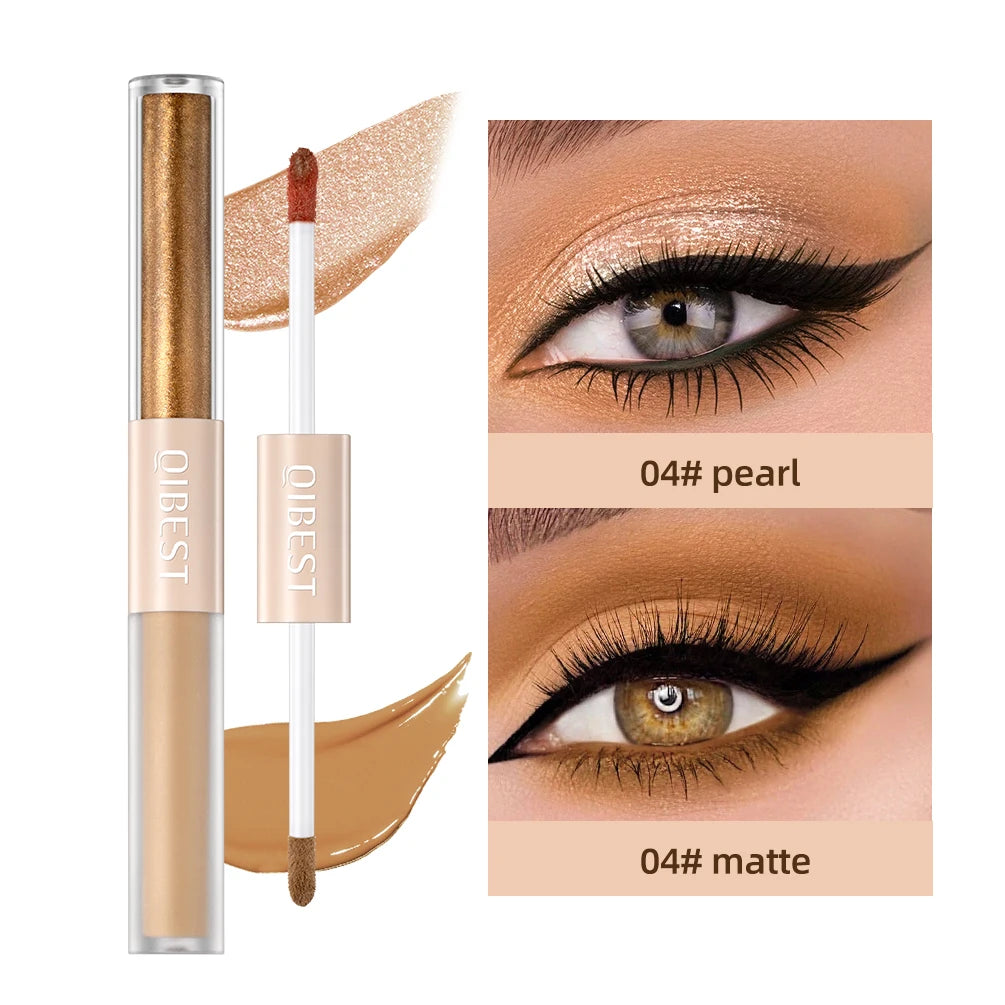 2 In 1 Stick Pearly Matte Eyeshadow Cream Smooth Nude Eye Makeup Liquid Contour Shadow Stick Waterproof Shimmer High Light Pen