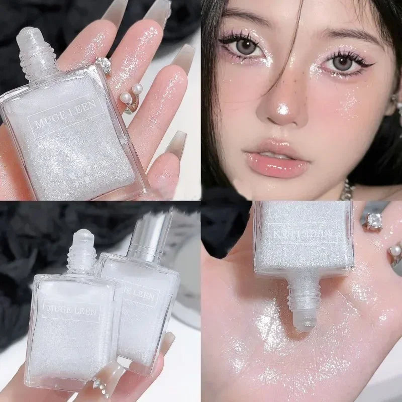 Liquid Highlighter Makeup High Glossy Pearlescent Body Face Shimmer Shine White Eyeshadow Highlighter Contouring Stick Cosmetics