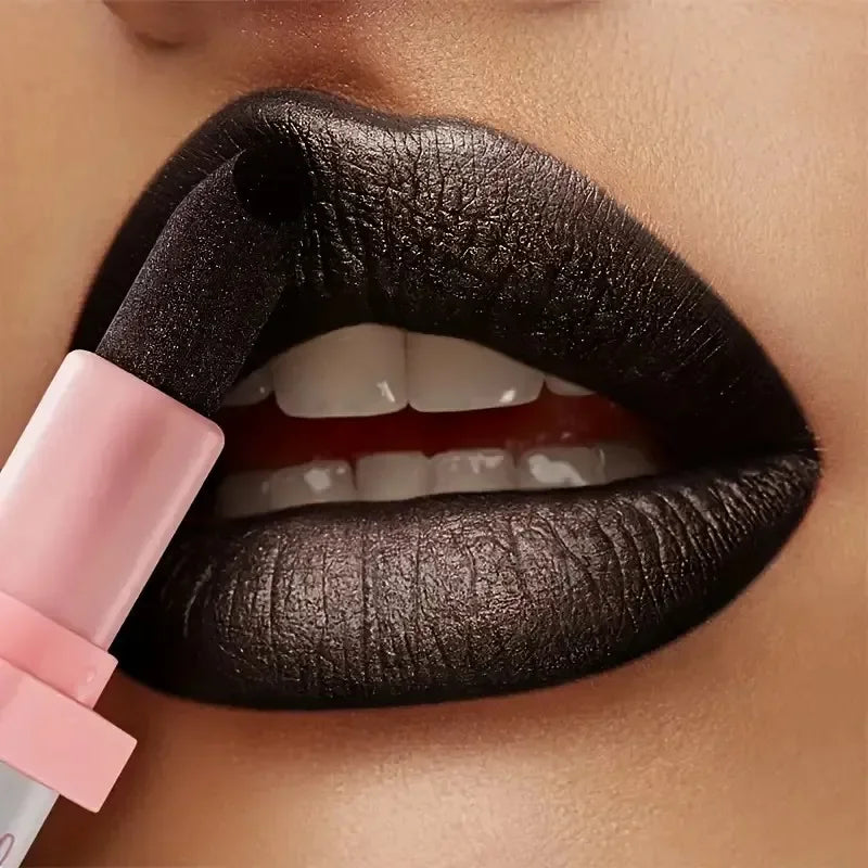 Shimmer Pearlescent Lipstick Long Lasting Waterproof, Moisturizing Plumping Lip Color for Sexy Glamorous Makeup