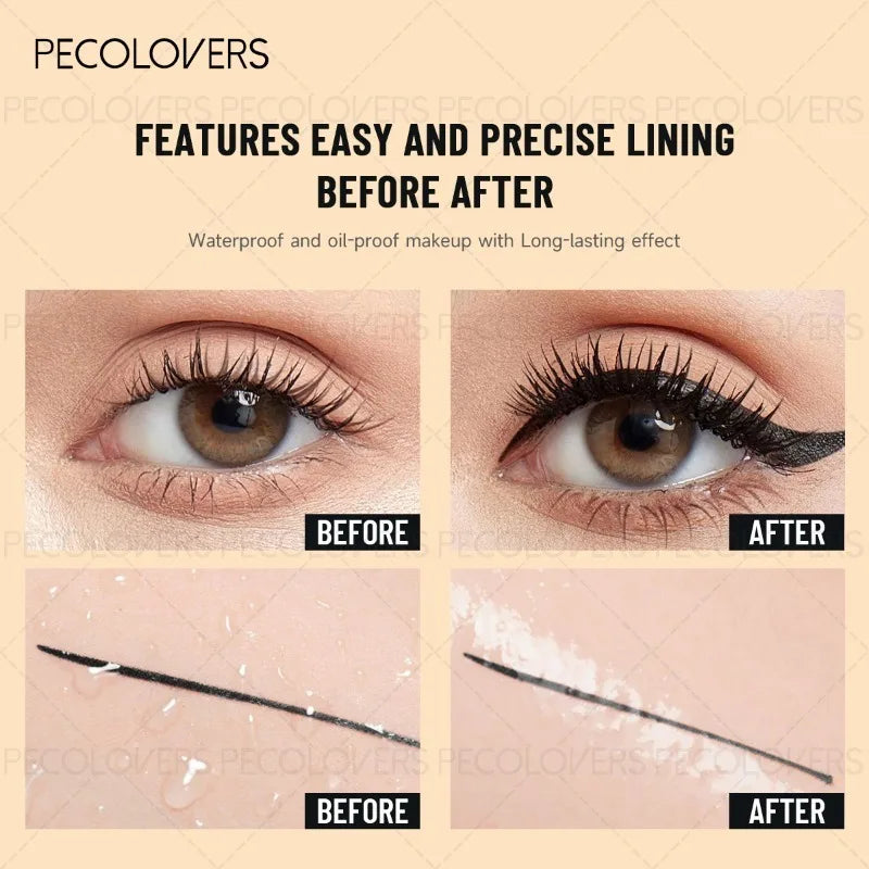 5pcs Black Eyeliner, Quick-drying Extremely Thin Eyeliner, Waterproof and Sweat-proof, Not Easy To Smudge, Eye Cosmetics