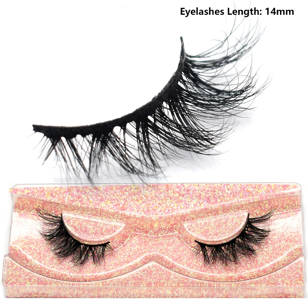 Half Eye Lashes Natural 3D Mink Short False Eyelashes Fluffy Wispy Cross Strip Fake Lashes Soft Half Eyelashes Extension Makeup