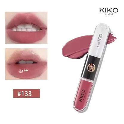 Hot Kiko Double Headed Lipstick Transparent Mirror Lip Gloss Non Fading Oil Sexy Rich Lip Gloss Milk Tea Bean Paste Naked Makeup