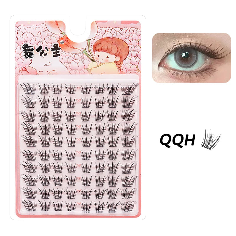 DINGSEN 10 rows Individual Eyelashes Wholesale 10-12mm Cluster Lashes Natural Anime False Kake Eyelashes Extension Makeup