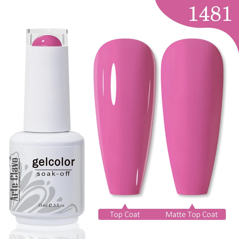 Arte Clavo 15ml Rose Red Pink Color Gel Nail Polish Autumn Winter Hot Sale Long Lasting Soak Off For Manicure Nail Art Gel