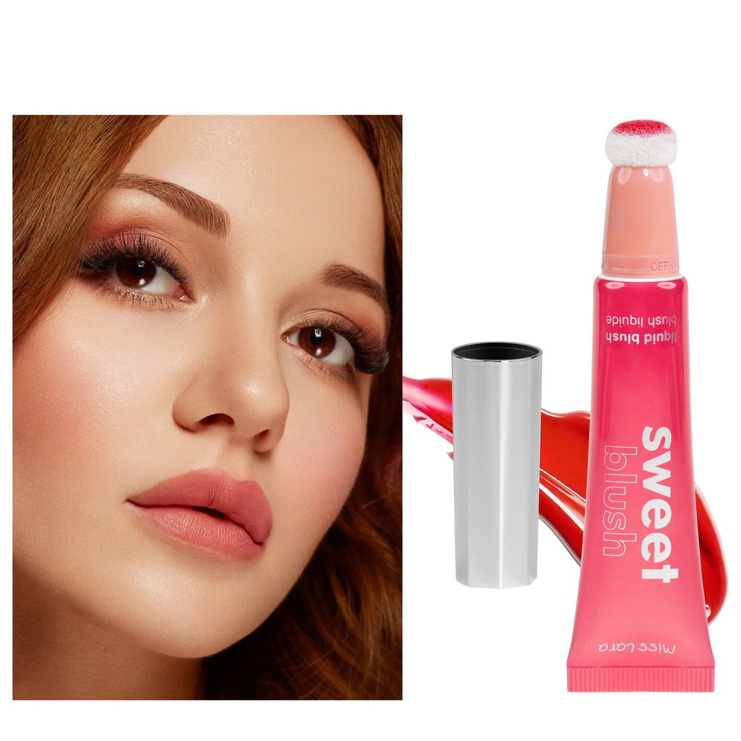 Liquid Blush Velvet Matte Natural Cream Multi-use Cheek Eye Tint Peach Blush Soft Applicator Makeup Monochrome Face Blush Stick