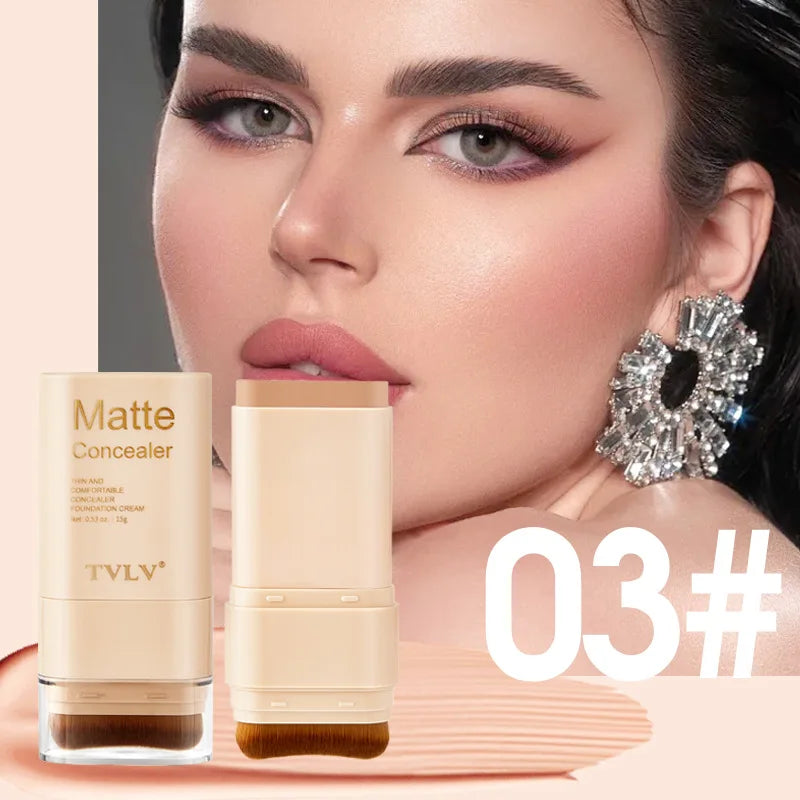 Eraser Concealer Double-Head Foundation Stick, Nine-color Waterproof Non-Gluggy Solid Foundation Cream