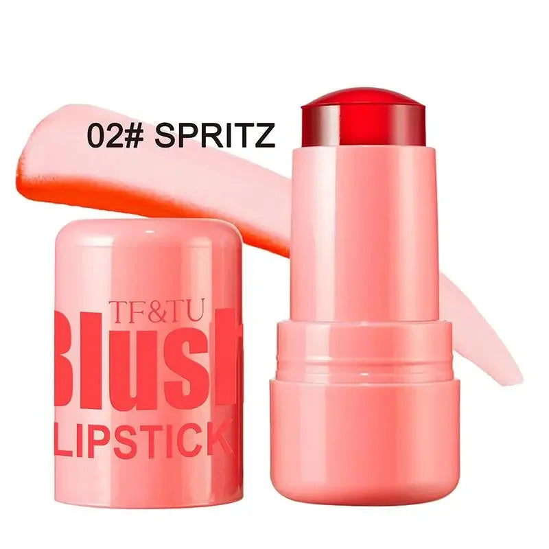 3-in-1 Milk Jelly Tint Facial Blusher Wand Moisturized Long Lasting Matte Rouge Cheek Contour Lipstick Sticker Beauty Makeup