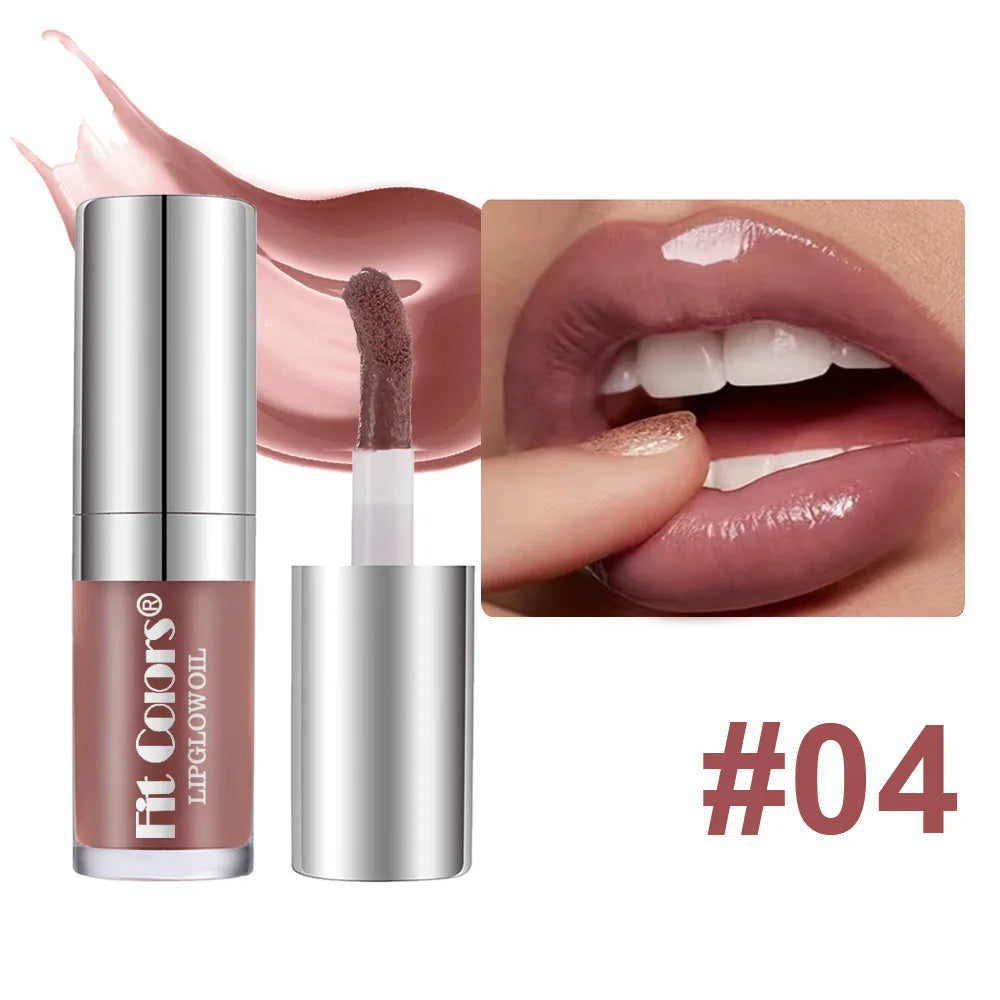 Crystal Jelly Lip Gloss Moisturizing Oil Shiny Red Brown Lip Oil Shimmer Moisturizing Women's Lip Gloss Makeup Gloss Cosmetics
