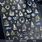 Christmas Nail Stickers Snowflake Nail Art Stickers Metal Silver Self-Adhesive Nail Decals ChristmasTree Winter Manicure Sliders