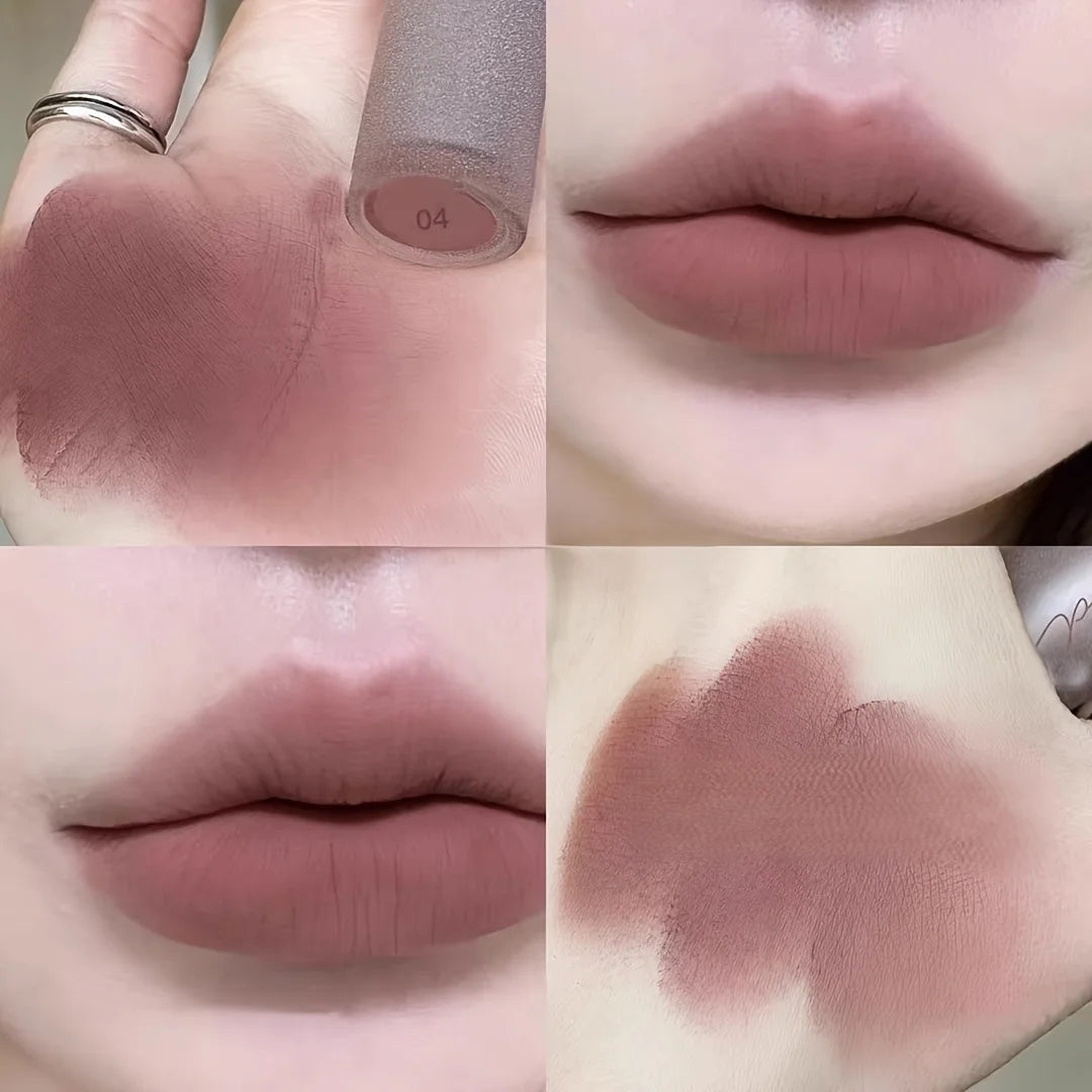Toot Dodo Matte High-End Lip Mud, Low Saturation Cool Brown Matte Lipstick, Cool and Atmospheric Matte Finish, Olive Skin Tone, Waterproof, Long-Lasting, Non-Fading, Brightening Effect