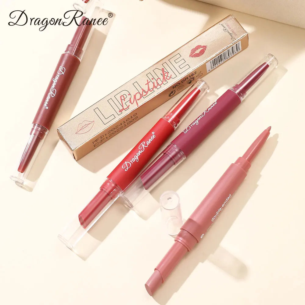 Double-Ended Lip Liner Velvet Matte Lipstick Lip Gloss Easy to Color Non-Fading Non-Stick Cup Lip Liner