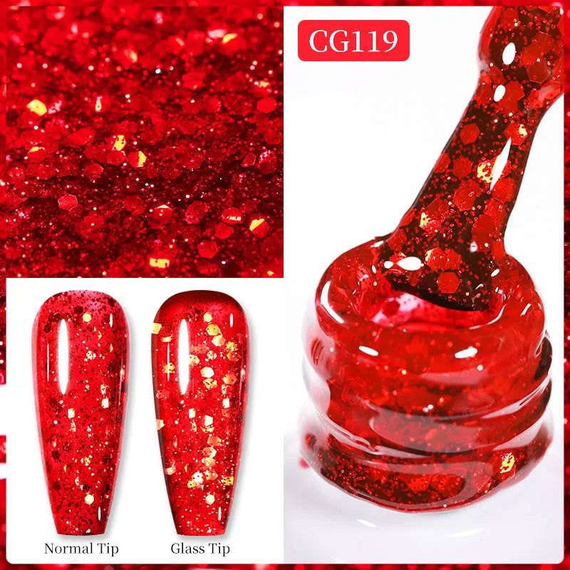 BORN PRETTY 10ml Sparkling Glitter Reflective Gel Nail Polish Sparkly Holo Shiny Pink Silver Black Gel Nail Art Salon Varnish