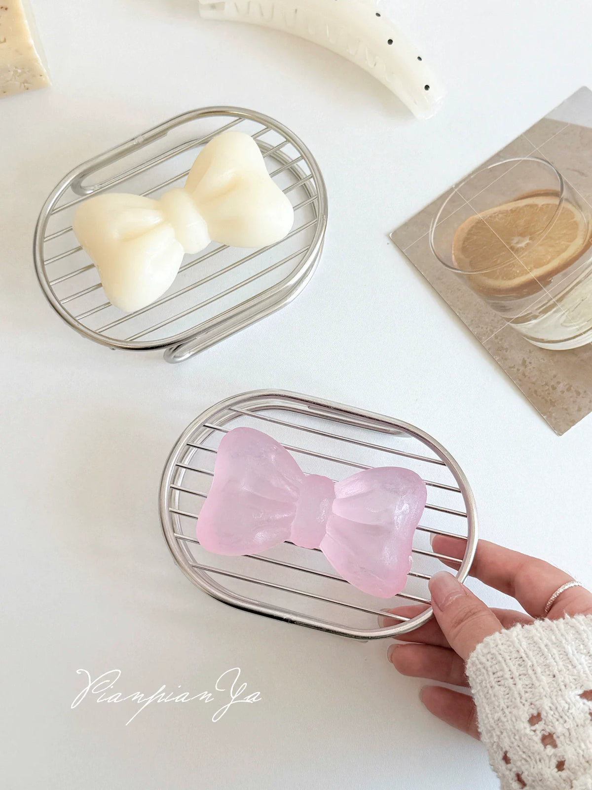 Simple 304 stainless steel soap holder bathroom shower tray soap rack storage stand countertop laundry soap box