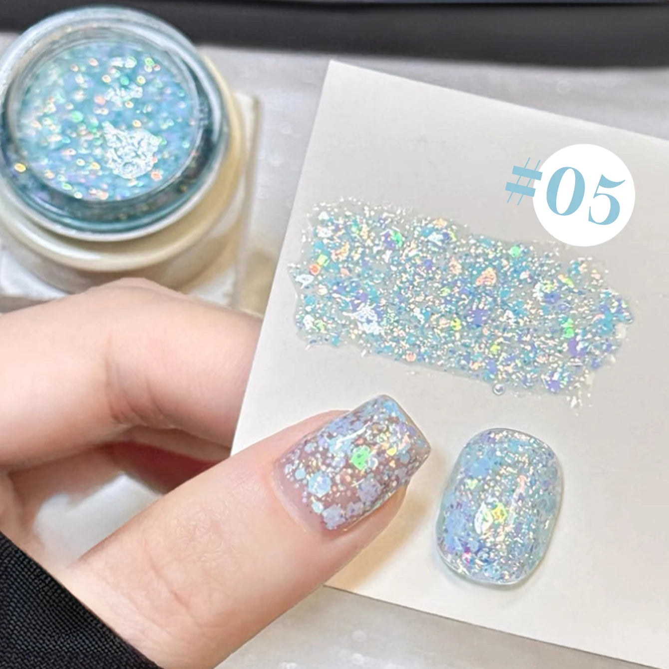 MIANEL 1-12PCS Star-chasing Moon-chasing Gel Nail Polish 2026 Popular Whitening Strobe Sequin Flashing Nail Polish White Nails