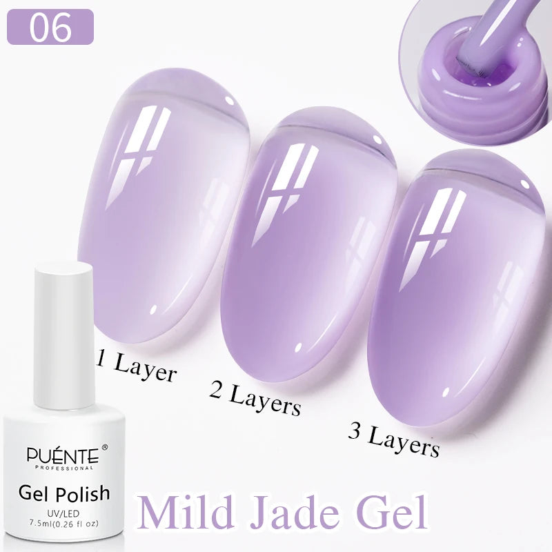 PUENTE Pearl Color Builder Nail Gel Polish Hema Free Shell Thread Glitter Nail Extension Semi-Permanent Construction Gel Varnish
