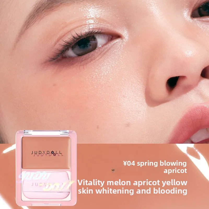Judydoll Cream Blush Highlighter Palette - Dewy Glow, Multi-Use Makeup Stick for Cheeks Eyes Lips, Blurring Volumizing Effect