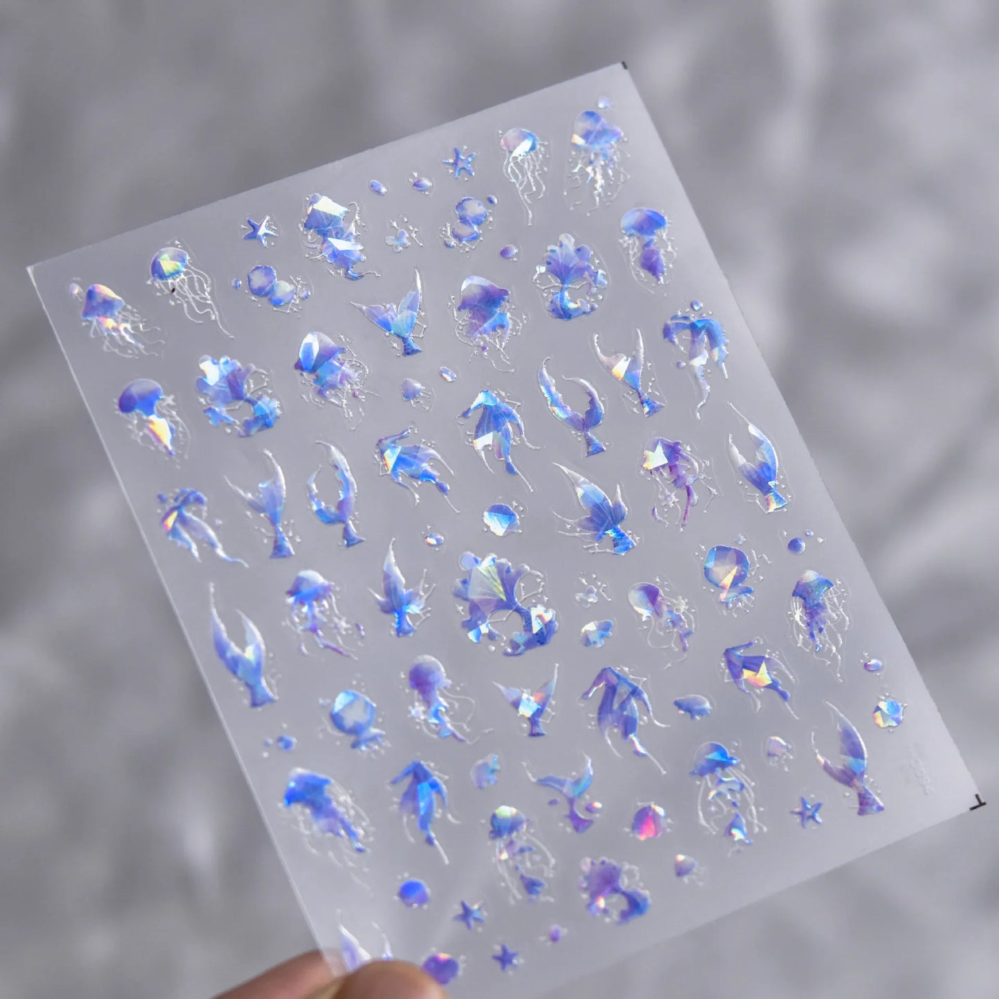Magical Blow Bubbles Goldfish Bunny Rabbit Cat Kitten Shape Shiny Dreamy Bubbles 5D Nail Art Decorations Sticker Manicure Decal