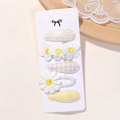 5Pcs BB Clips Set Toddler Baby Girls Hair Clips Children Barrettes Ins Sweet Daisy Hair Accessories