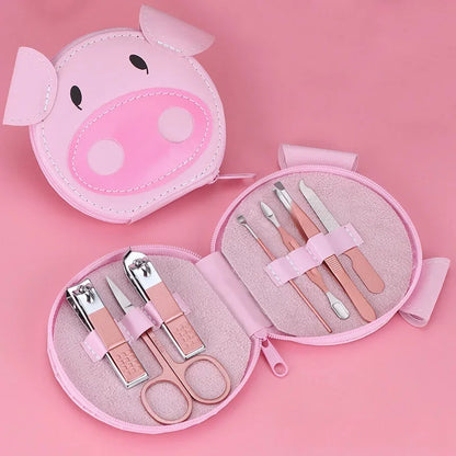 7pcs Baby Nail Scissor Set Baby Care Tool Kid Safe Portable Nail Clipper Trimmer Tweezer Children Manicure Kit