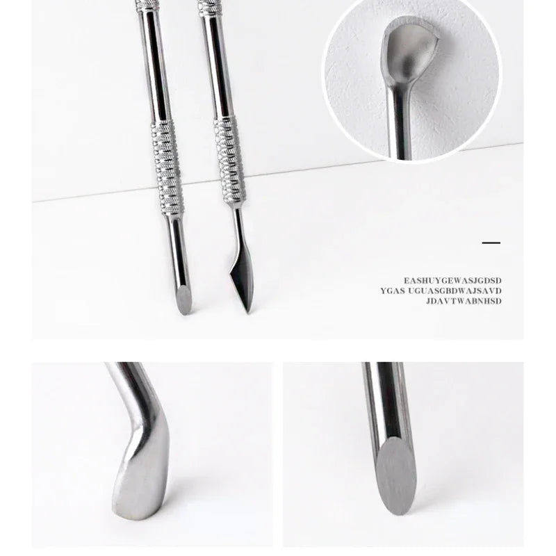 Hook Type Cuticle Pusher Nail Polish Remover Gel Nail Polish Peeler Scraper Stainless Steel Clean Manicure Tool for Nail Art