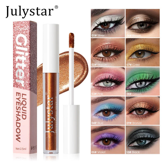 Metallic Purple Liquid Eyeshadow Pen Shimmer Pink Green Blue Gold Diamond Shiny Eye Shadow Stick Giltter Highlighter Pen Makeup