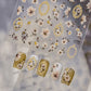 Wild Daisy Crystal Diamond Nail Sticker 5D Adhesive Flower Trendy Nail Art Stickers DIY Nail Art Decorations 3D Manicure Decals