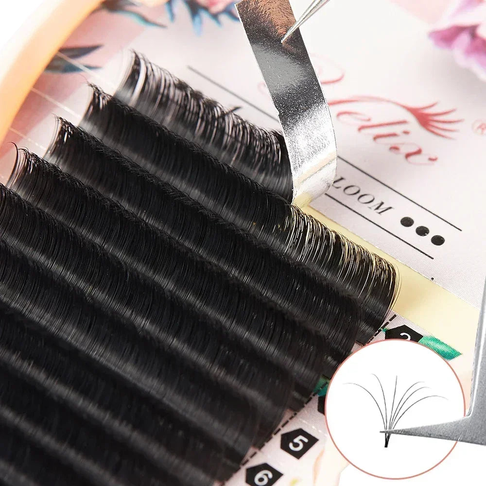 Yelix M Curl Easy Fan Lashes Bloom Individual Eyelash Extension Faux Mink Eyelashes Soft Natural Lash Extension Volume Auto Fans