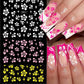 12Pcs 3D Gold Sliver Stars Nail Stickers Bronzing Starlight Nail Art Decals Self Adhesive Slider Decals DIY Nail Tips Decoration