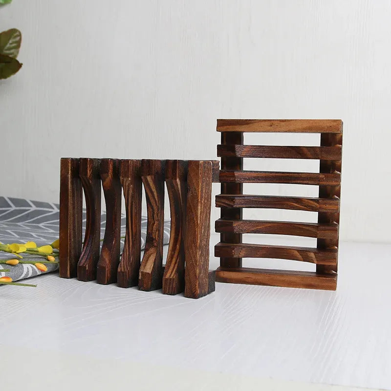 Soap Box Natural Wooden Bath Soap Holder Creative Fashion Tray Wooden Prevent Mildew Drain Box Kitchen Bathroom Washroom Tools