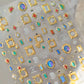 Elegant Gold Scepter 5D Nail Art Stickers Gorgeous Gemstone Luxury Courtly Pattern Necklace Frame Self Adhesive Manicure Decals