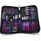 30pcs Blue Red Gradient Nail Clipper Set Nail File Remover Tool tainless Steel Manicure Tool Kit with Storage Box Gifts