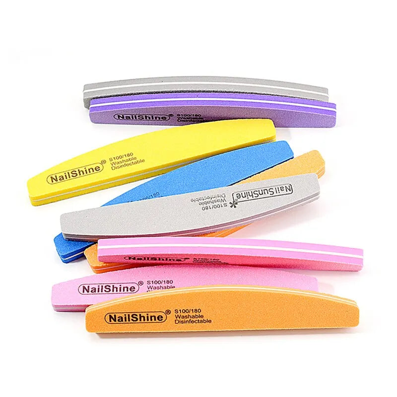 10/30pcs Double-sided Nail File Block Colorful Sponge Nail Polish Buffing Sanding Buffer Strip Polishing Pedicure Manicure Tool