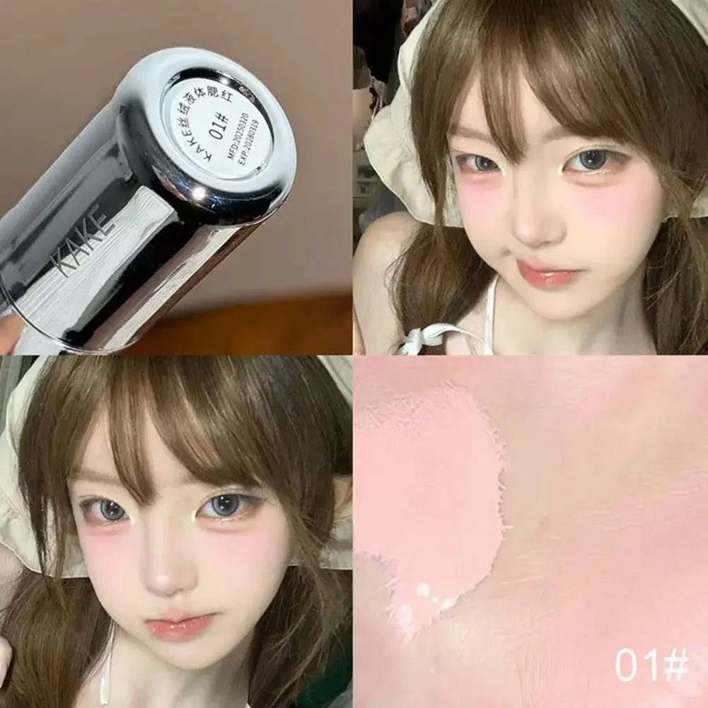 2 In 1 Liquid Powder Blusher Cheek Lip Korean Natural Powder Low Matte Saturation Color Women Blusher