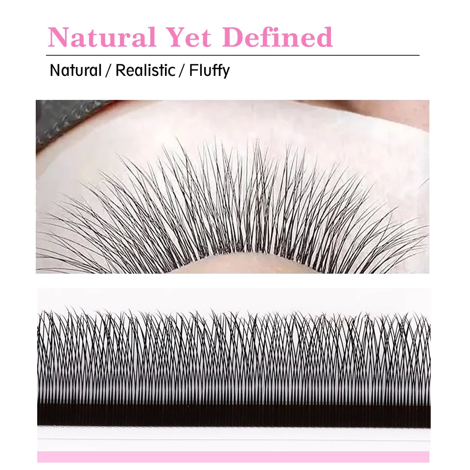 AGUUD Single Tip 2D Y Eyelash Extension Ultra-thin Y Lash Extension Lightweigh Premium Mesh Net Cross Lash 2D Volume Fans Lashes