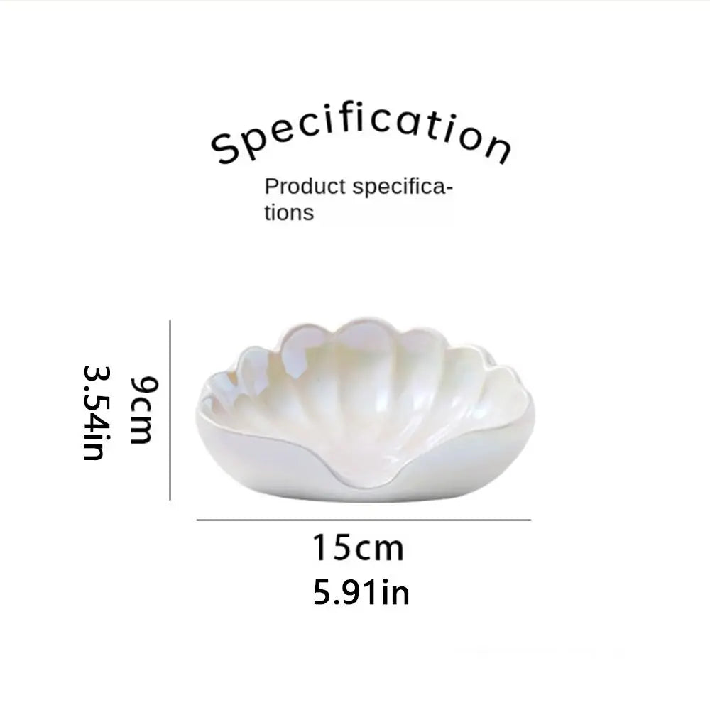 Cute Ceramic Shell Storage Box Self Draining Multi-Purpose Swan Soap Case Sea Shell Shape Waterproof Soap Dish Household