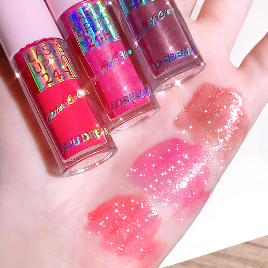 Christmas color-changing shiny lip gloss, long-lasting moisturizing non-stick cup, plump lips cosmetic lip glaze lipstick