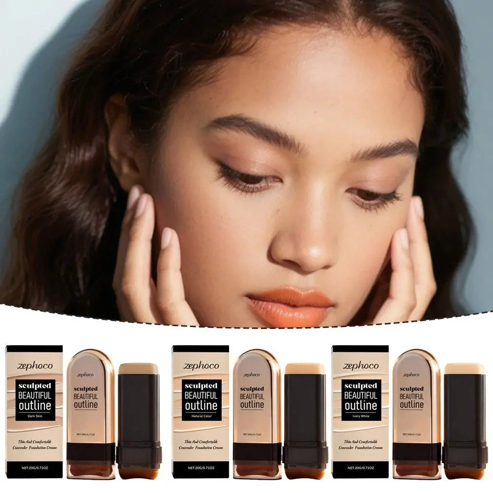 20g Zephoco Seulpted Beautiful Outline Foundation Stick Full-effect Concealer Dark Circles Repairing Stick For All Skin Types