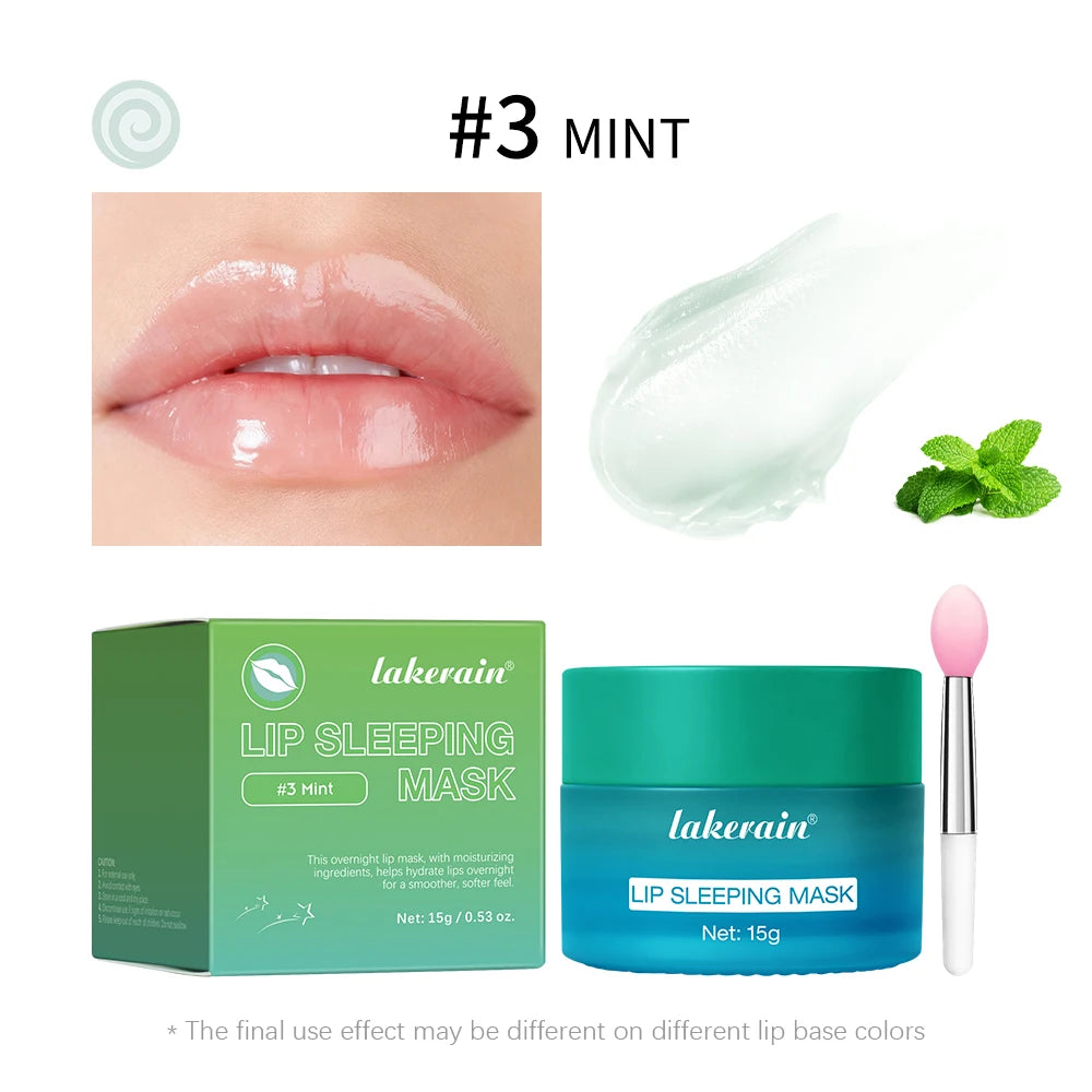 Lakerain Lip Sleeping Mask Smooth Creamy Texture Dual-Color Formula Overnight Hydration Non-Sticky Natural Protection Lip Mask