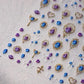 Elegant Gold Scepter 5D Nail Art Stickers Gorgeous Gemstone Luxury Courtly Pattern Necklace Frame Self Adhesive Manicure Decals