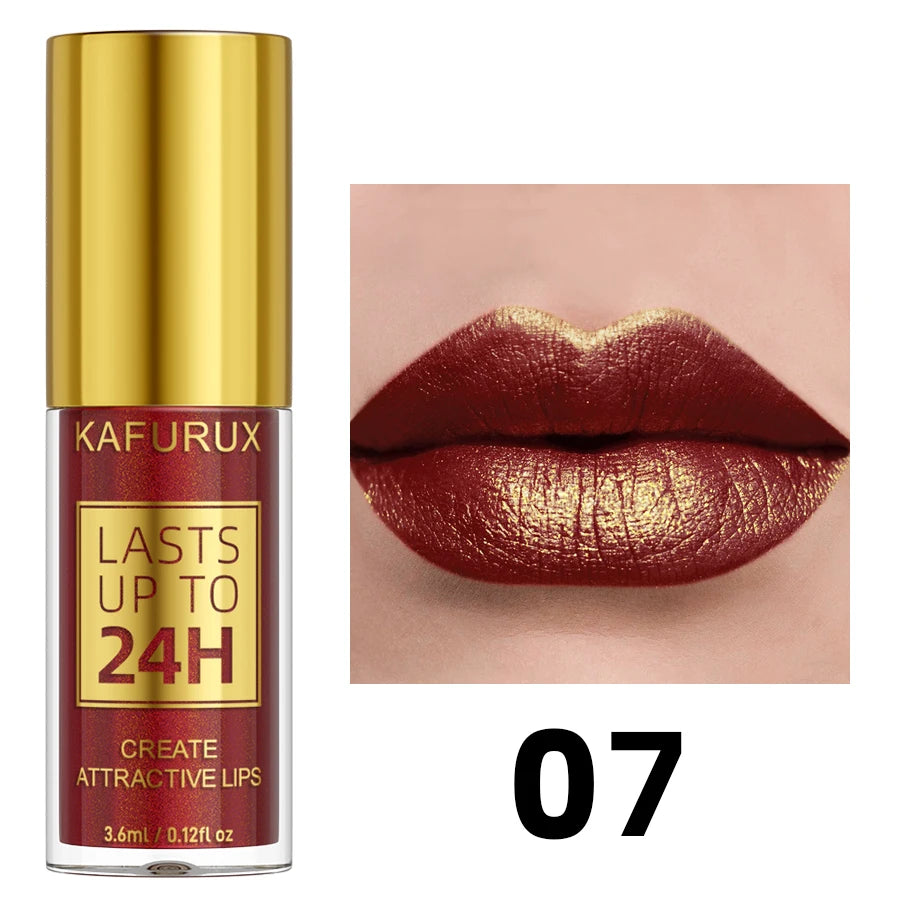 14 Colors Metallic Glitter Velvet Lip Glaze High Pigment Matte Shimmer Lip Tint Diamond Lips Korean Makeup Gifts Liquid Lipstick